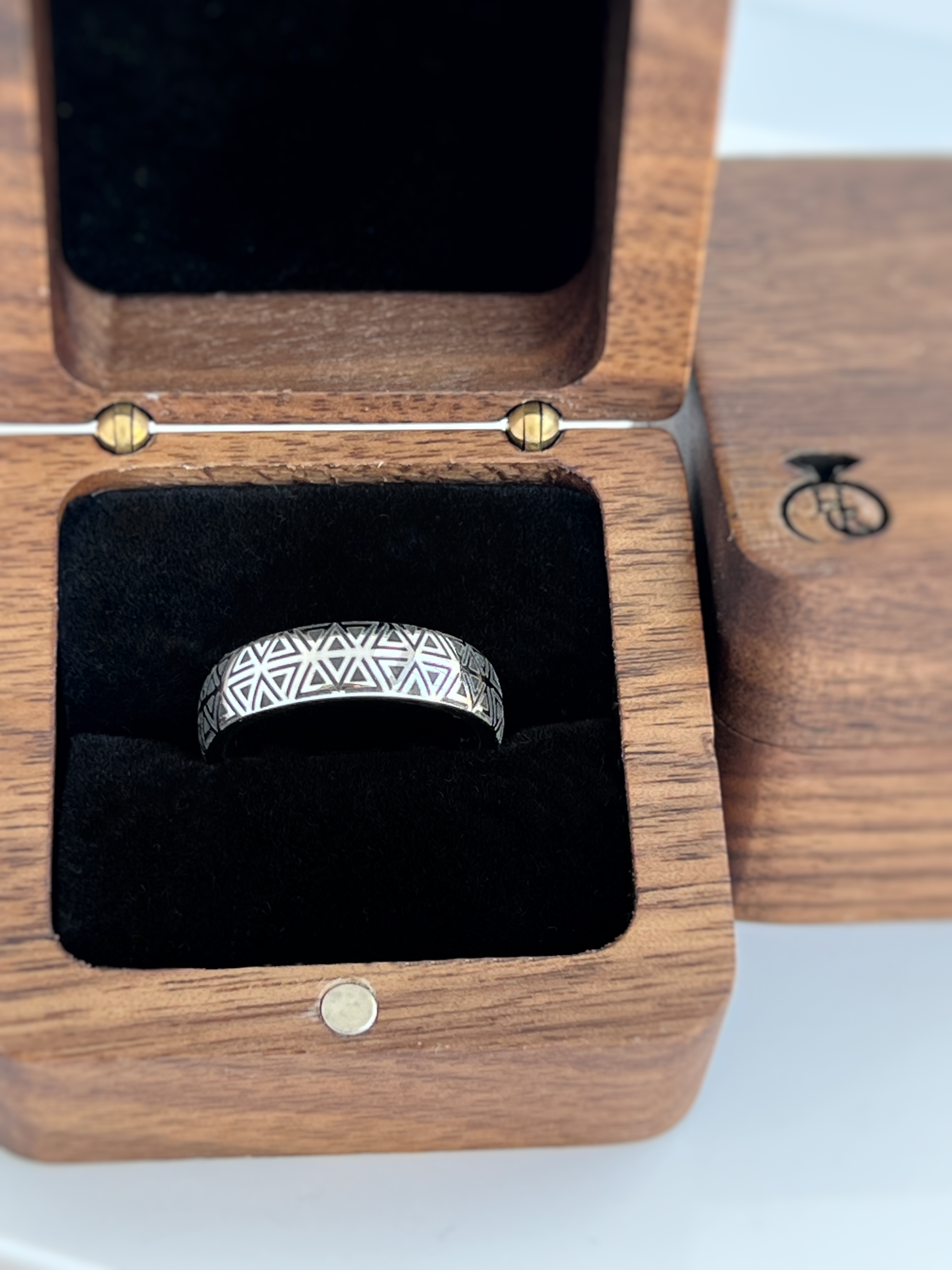 Prism Illusion | White Gold Tungsten Ring