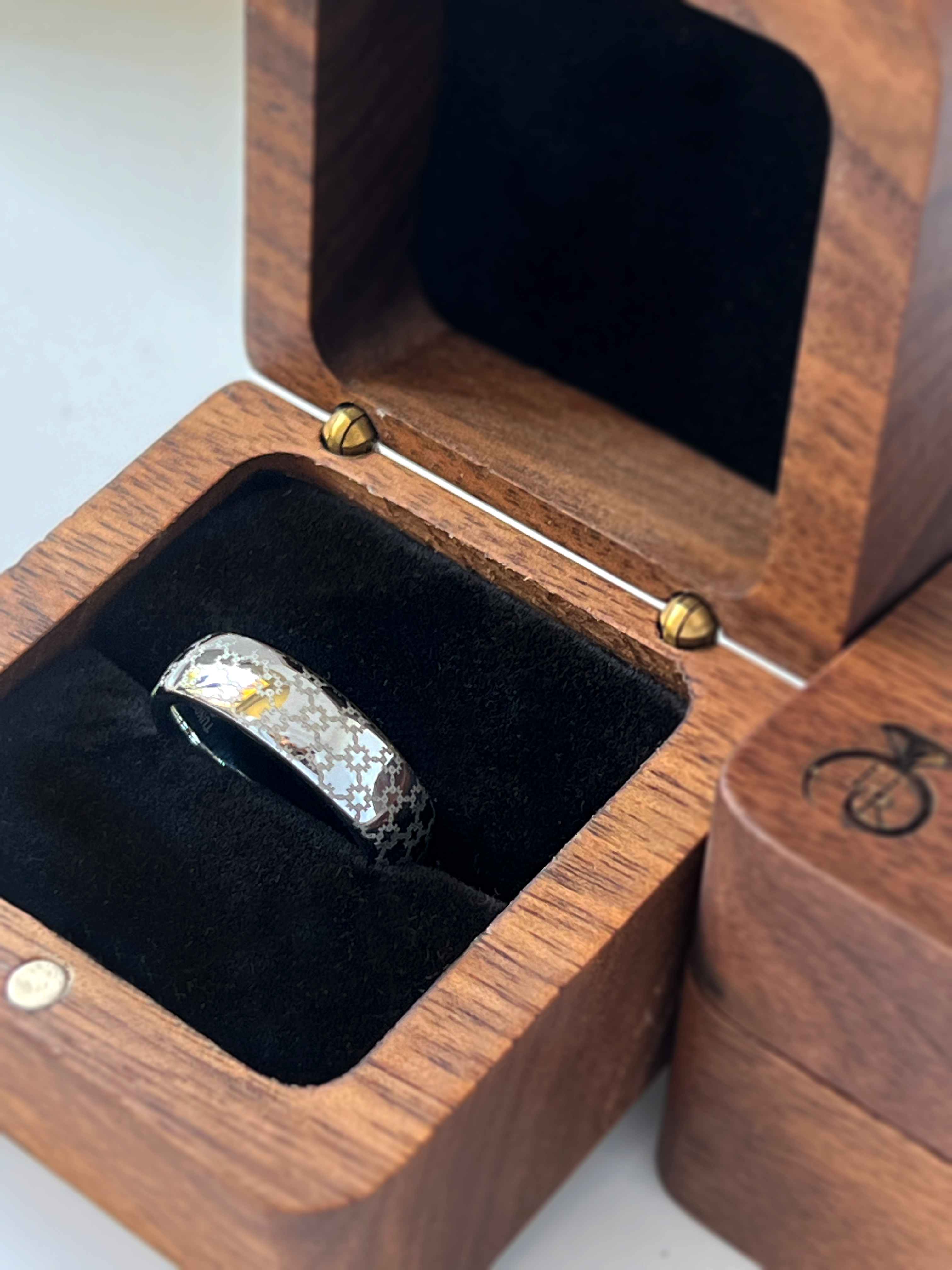 Chain of Unity | White Gold Tungsten Ring