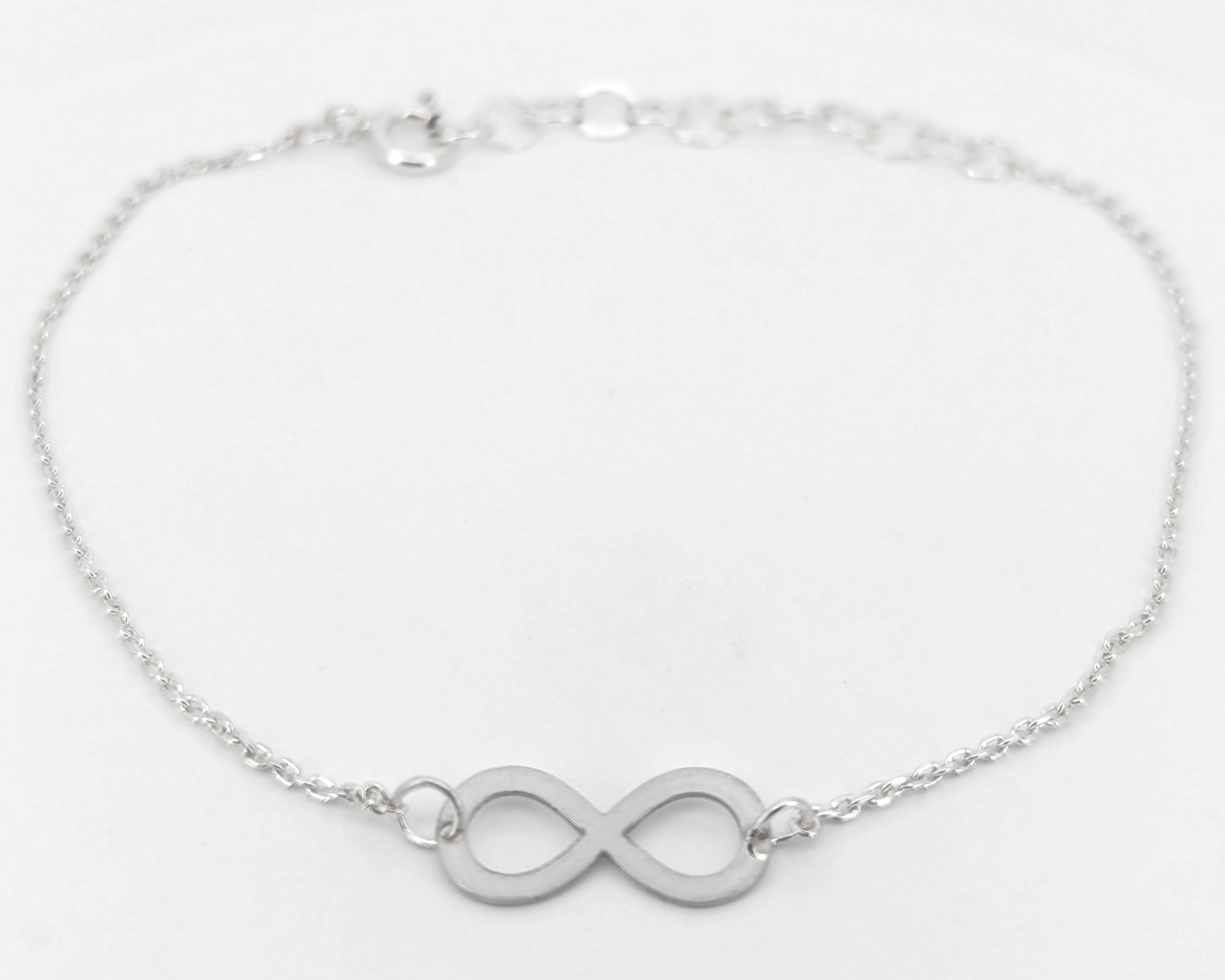 Silver bracelet with infinity symbol of eternal love