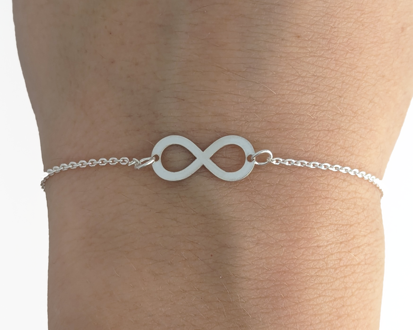 Silver bracelet with infinity symbol of eternal love
