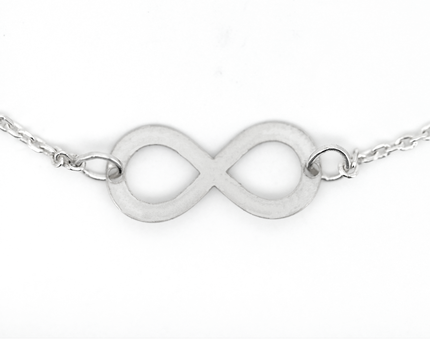 Silver bracelet with infinity symbol of eternal love