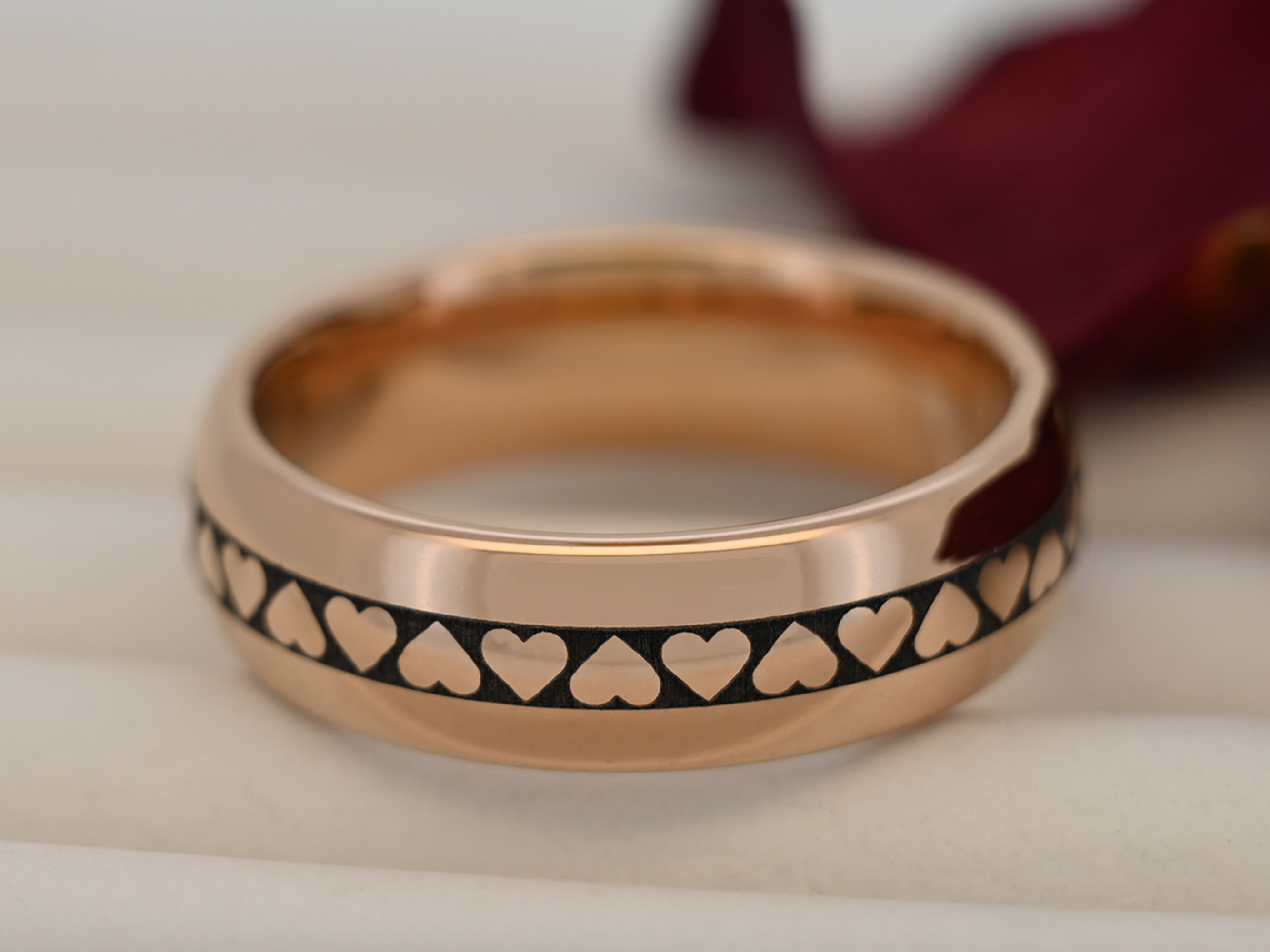 Eternal Heart Band | Rose Gold Tungsten Ring