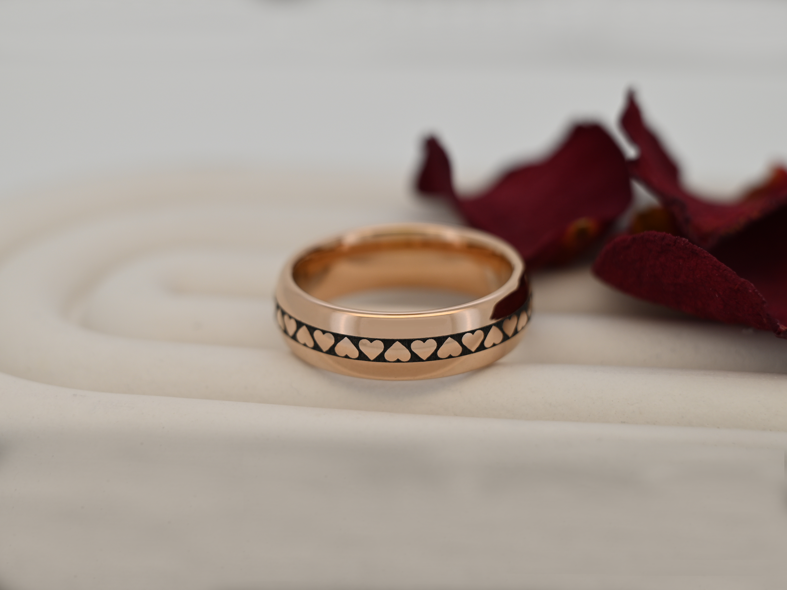 Eternal Heart Band | Rose Gold Tungsten Ring