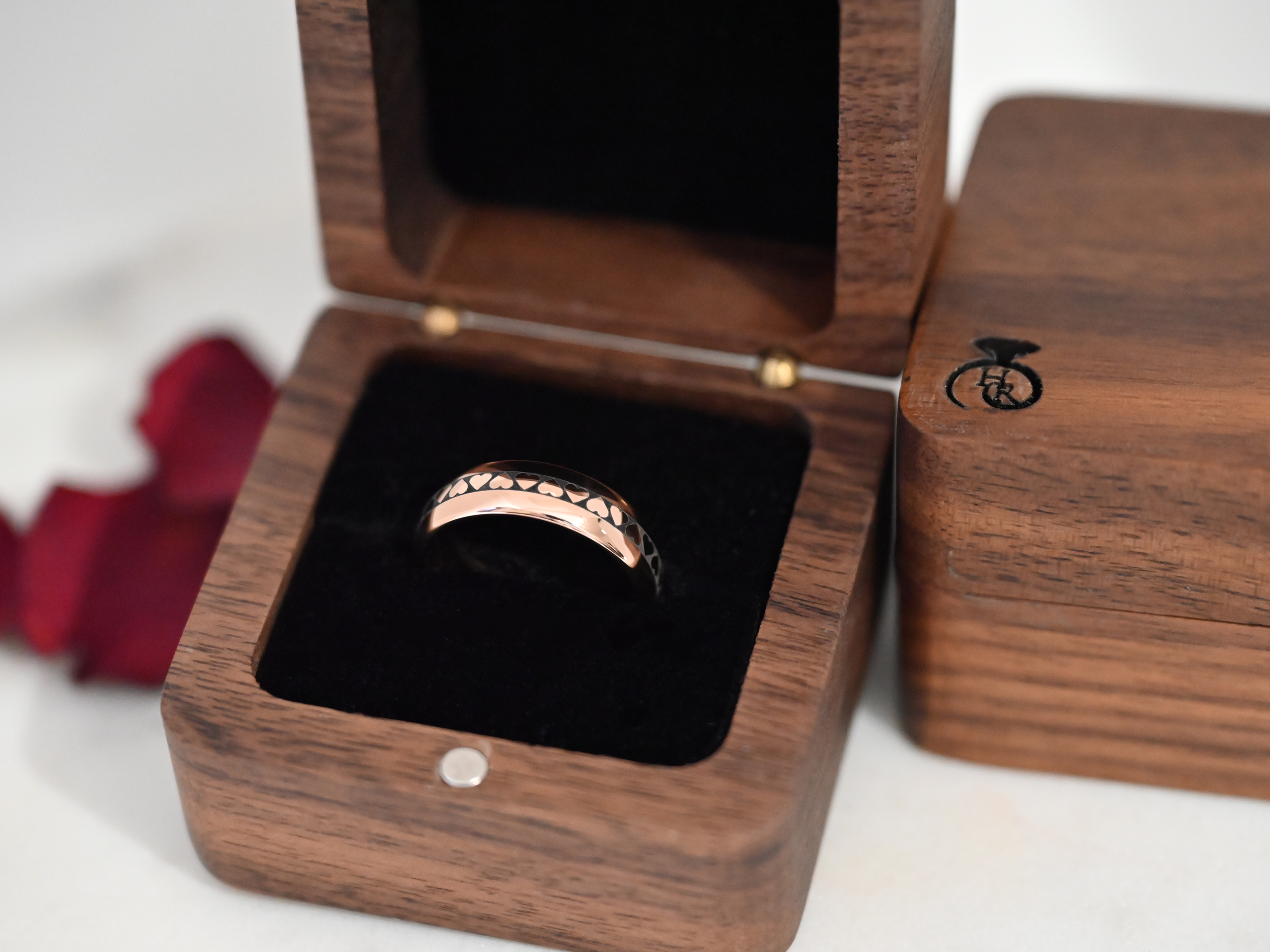Eternal Heart Band | Rose Gold Tungsten Ring
