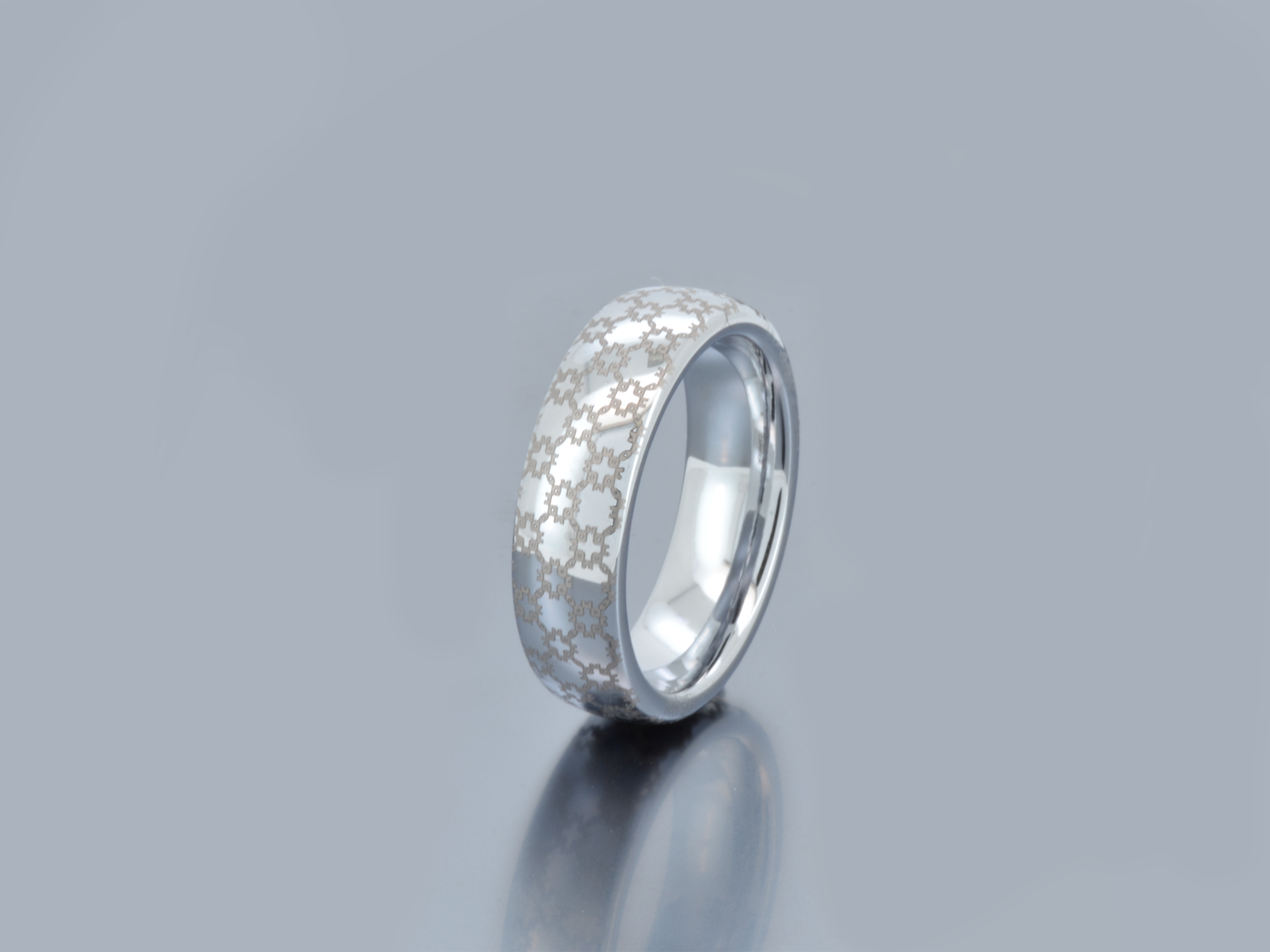 Chain of Unity | White Gold Tungsten Ring
