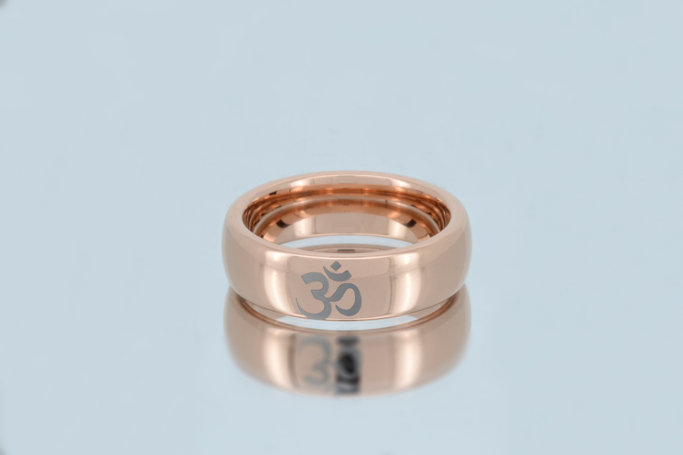 Rose gold-tone HoloRing engraved with an Om symbol
