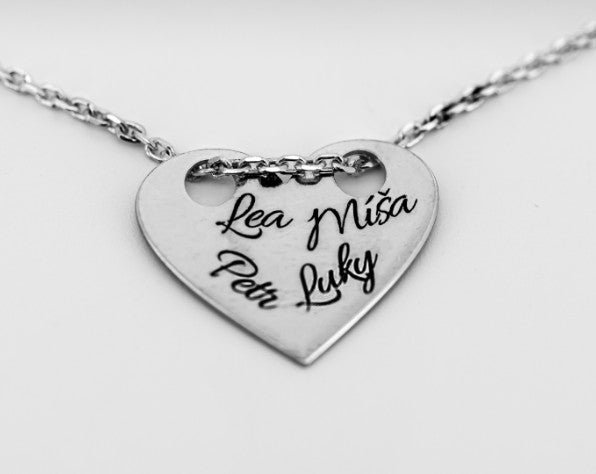 Silver-tone HoloRing bracelet with an engraved heart pendant