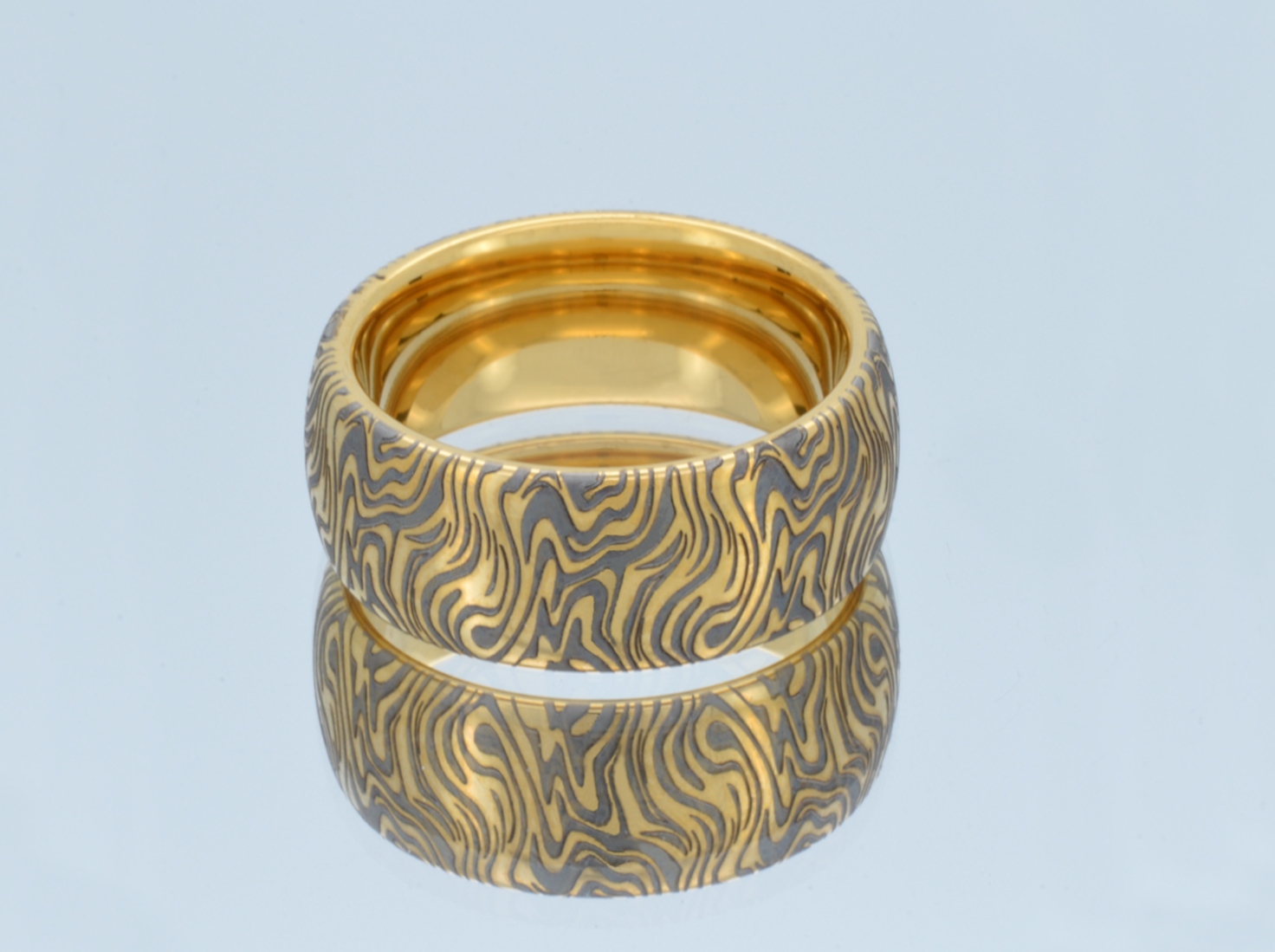 Golden Mokume Majesty | Gold Tungsten Ring