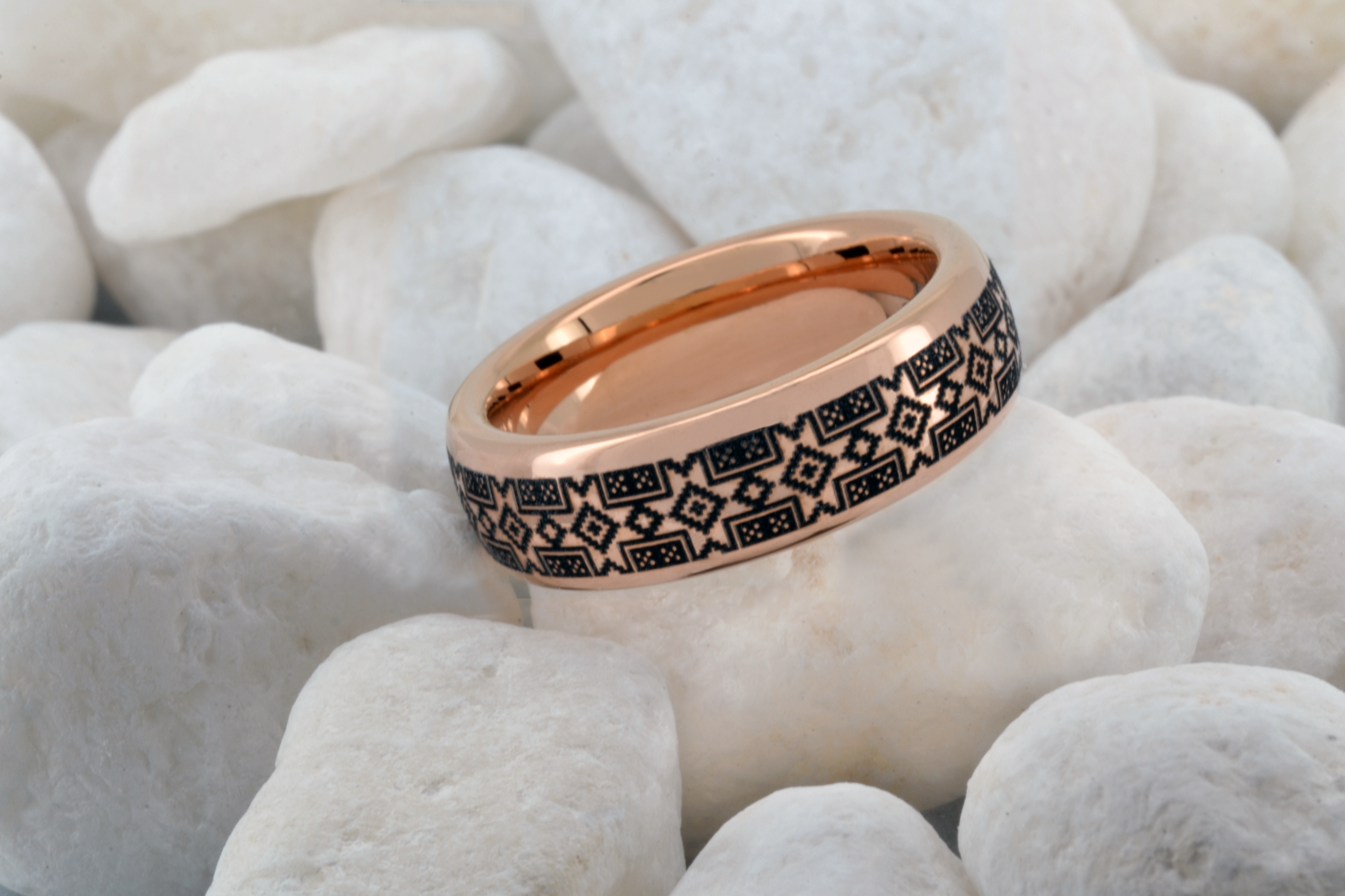 Tribal Pixels | Rose Gold Tungsten Ring