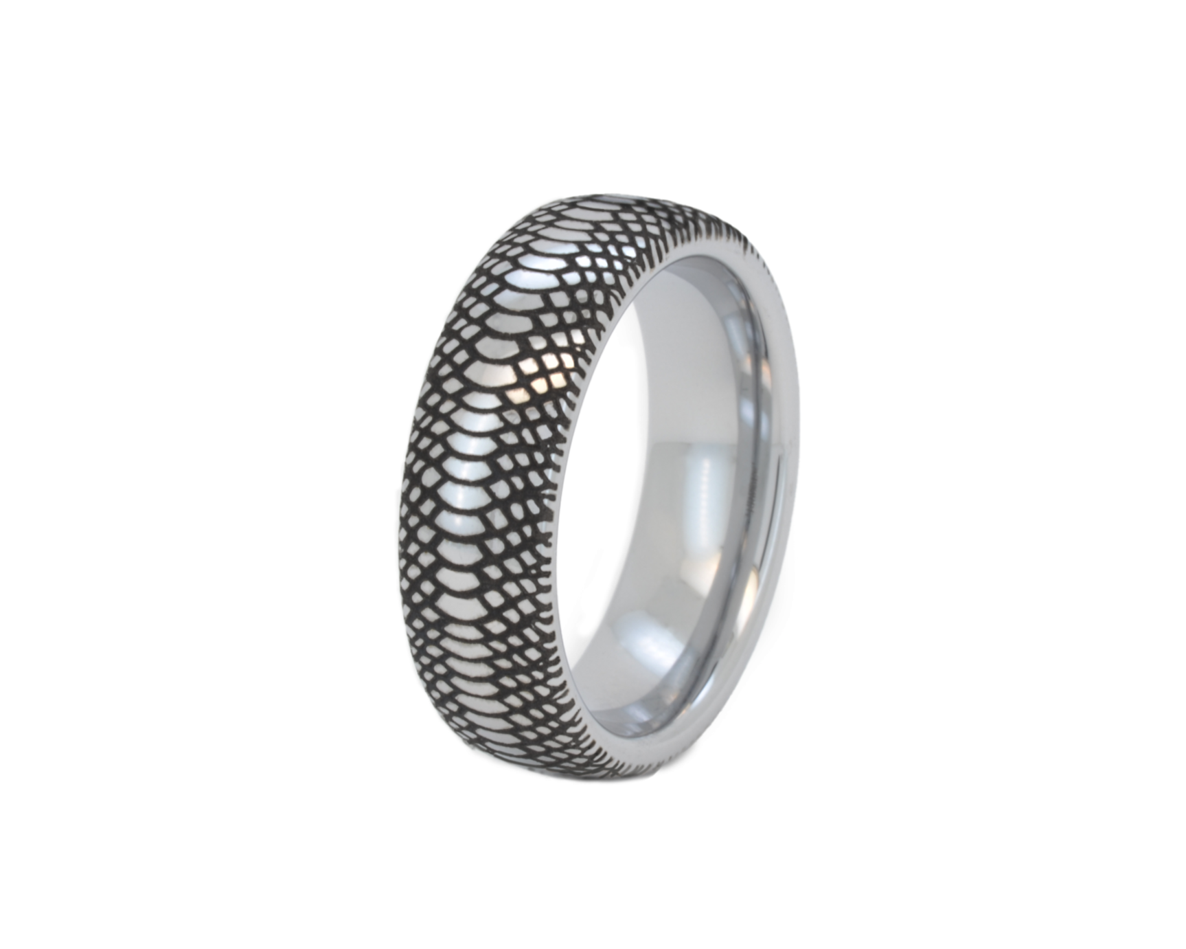 Serpiente Eterna | Anillo de Tungsteno Oro Blanco