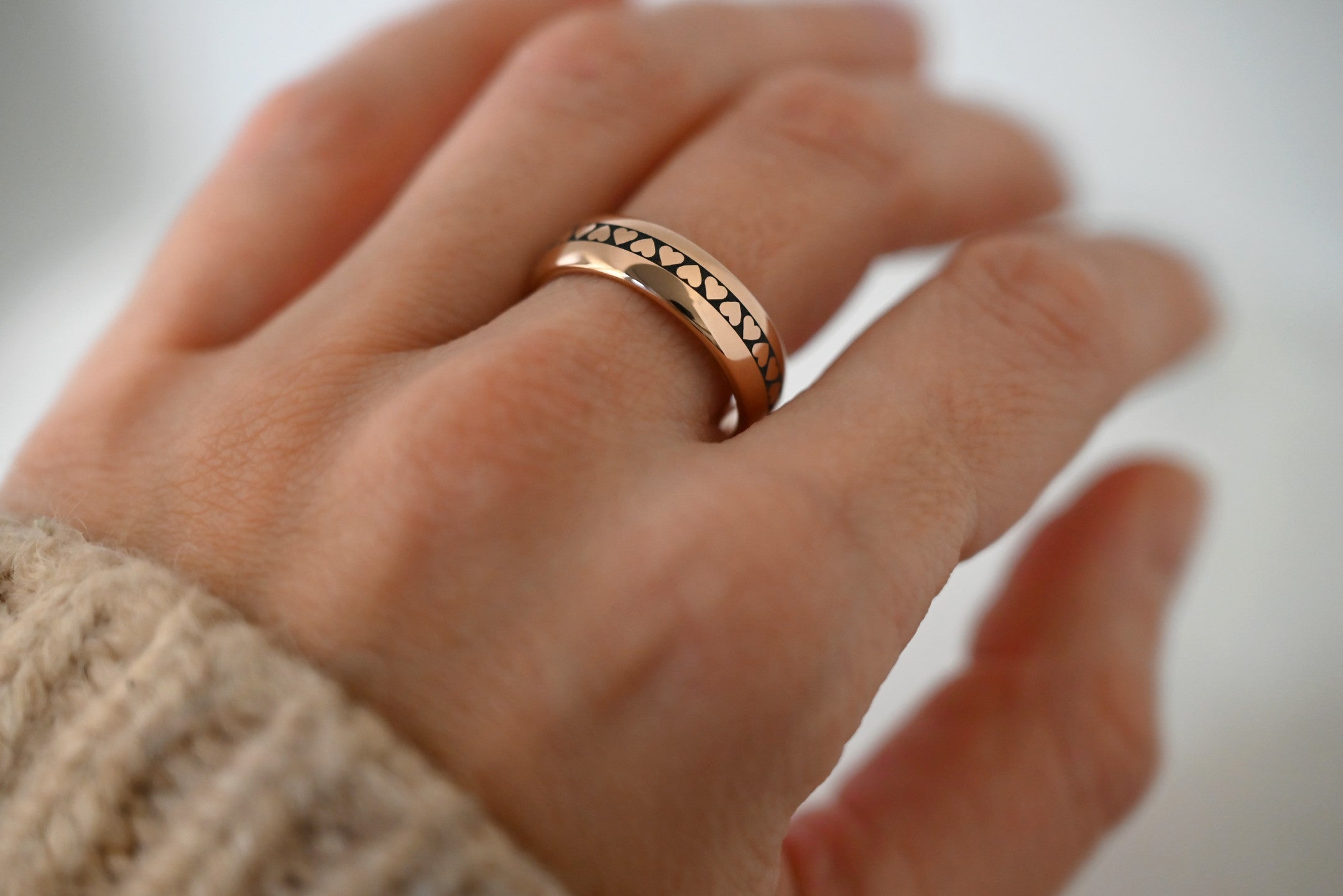 Eternal Heart Band | Rose Gold Tungsten Ring