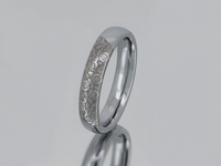 Silver Blooming Rose | White Gold Tungsten Ring