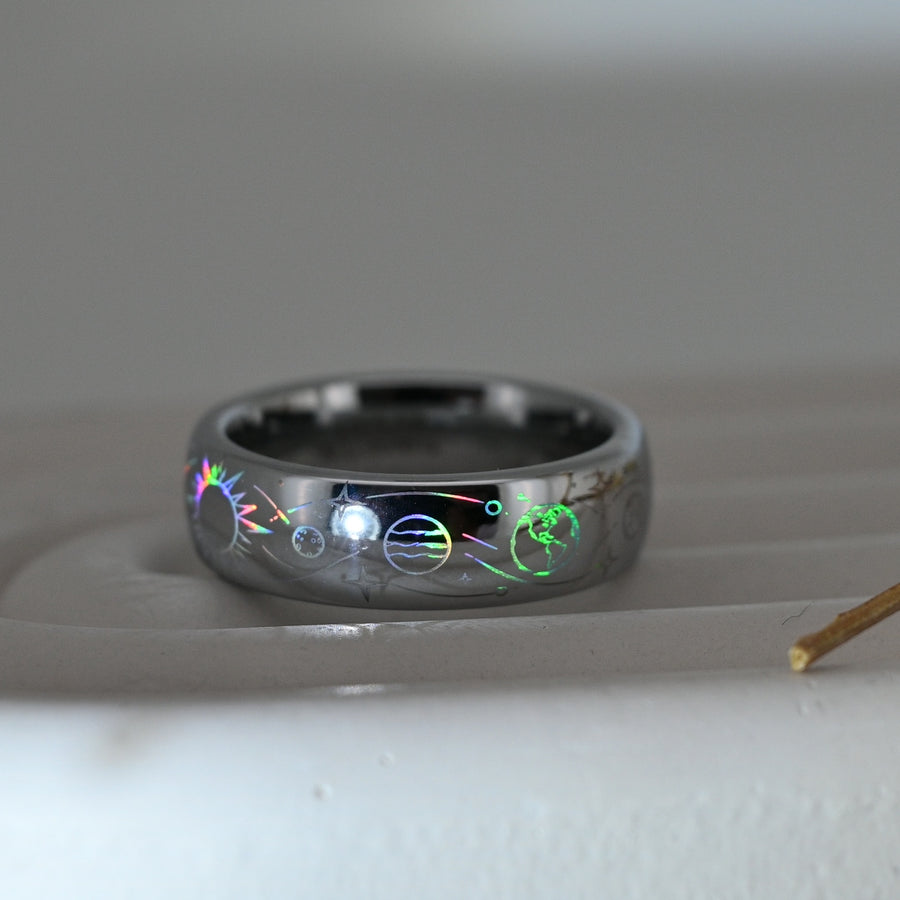 Rose gold-tone HoloRing engraved with roses