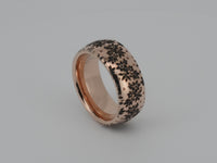 Elegant rose gold tungsten ring with unique nature inspired floral engraving, plant pattern. Luxury anniversary wedding band for special occasion or engagement. Luxury promise ring for friend, girlfriend, mother, mom or granny. Ideal original personalized present for her and him.