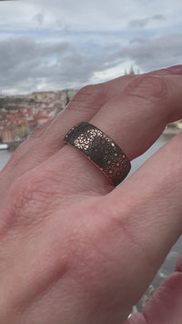 Boho Floral Mandala | Bague en tungstène or rose