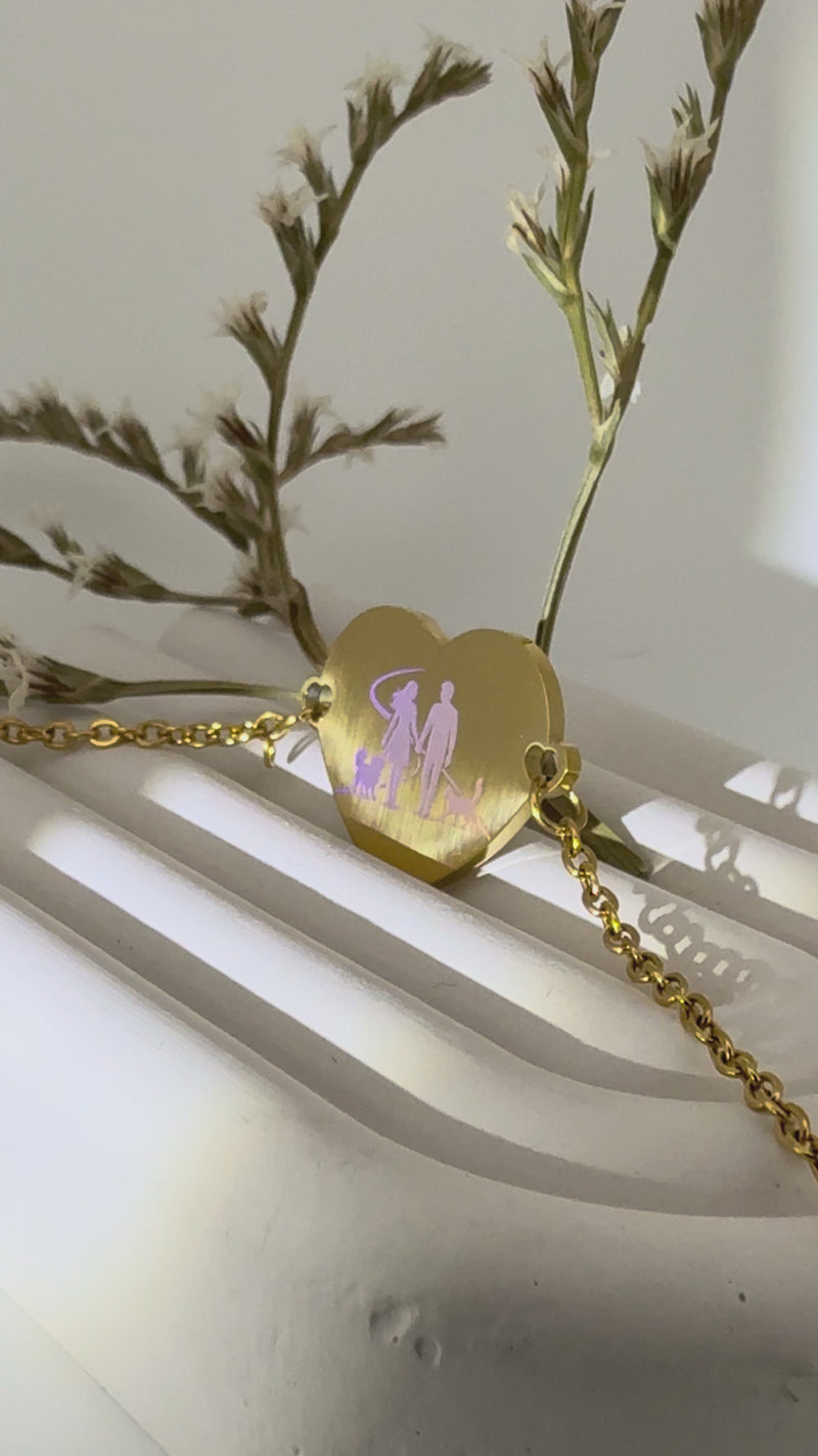 Custom Holographic Heart Bracelet | Stainless Steel