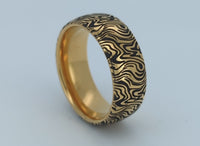 Golden Mokume Majesty | Gold Tungsten Ring