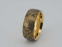 luxury unique tungsten ring with intricate detail floral pattern and mandala, black laser engraving, elegant wedding ring, classic anniversary gift
